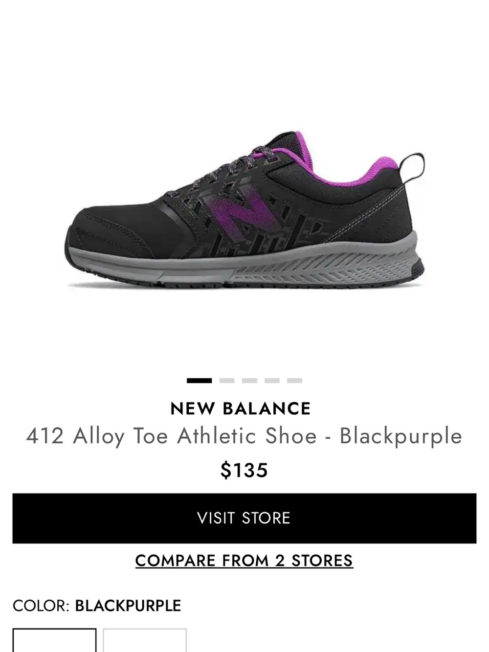 New Balance Black and Purple Athletic Shoe